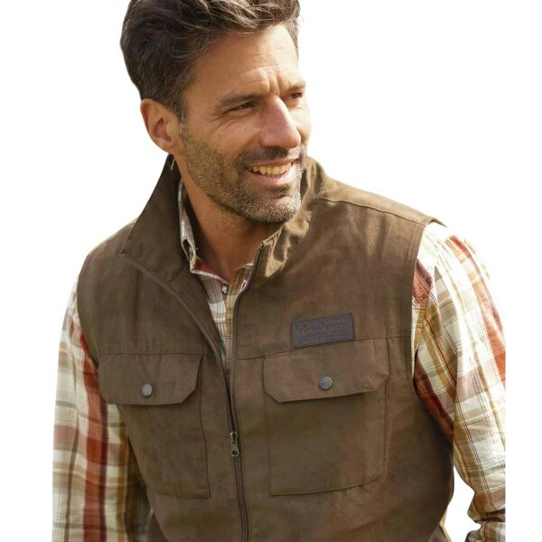 Atlas For Men Mens Faux Suede Gilet - Brown
