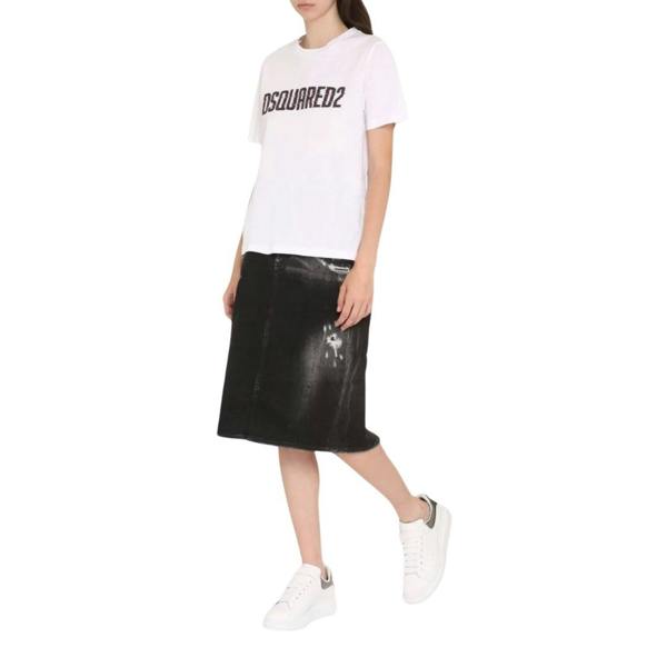 DSQUARED2 Logo Print Crew Neck White  T-Shirt S
