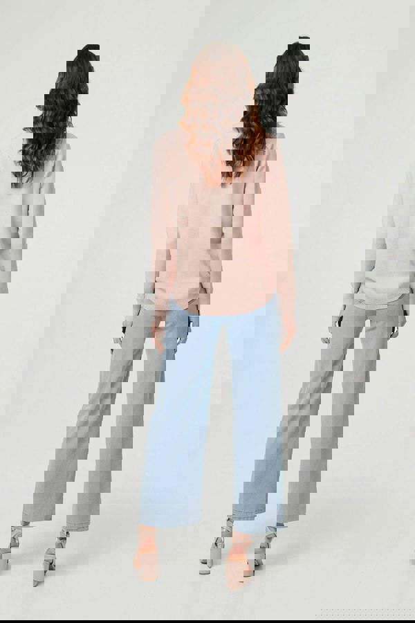 Pink | Sparkle Detail Floral Embroidered Jumper
