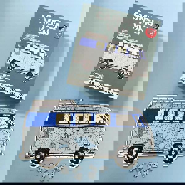 Me and My Car Camper Van Shaped Wooden Jigsaw Puzzle