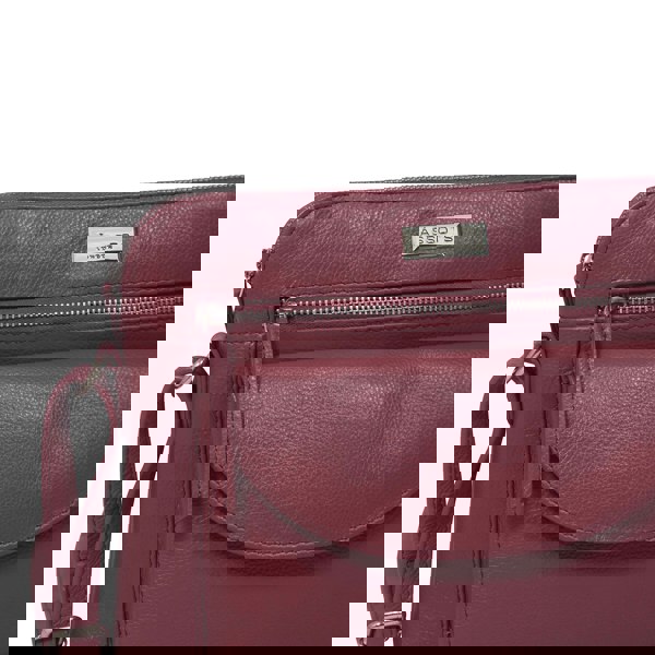 Assots London 'JEAN' Carmine Pink Real Soft Pebble Grain Leather Crossbody Bag