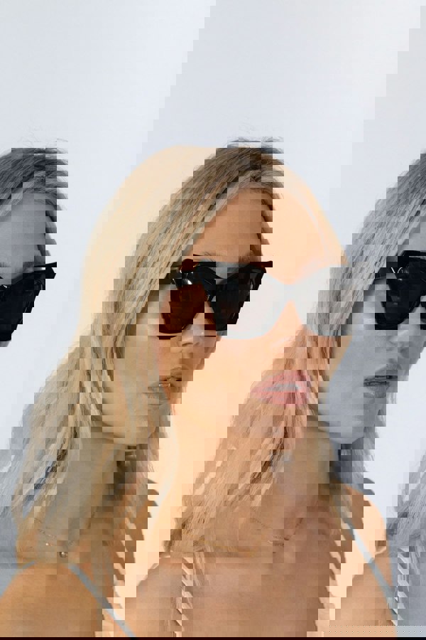 SVNX Oversized Cat-Eye Sunglasses in Black