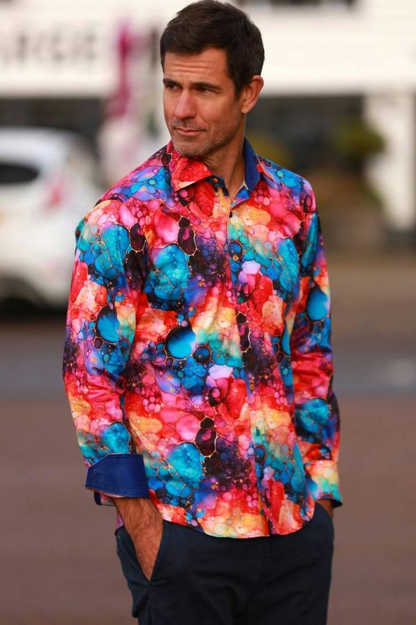 Claudio Lugli Oil Liquid Bubble Print Shirt
