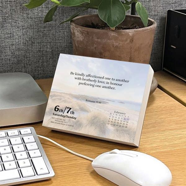 Religion Bible Verses Desk Calendar 2027, Desk Calendars, Day To View, Lifestyle, Gift
