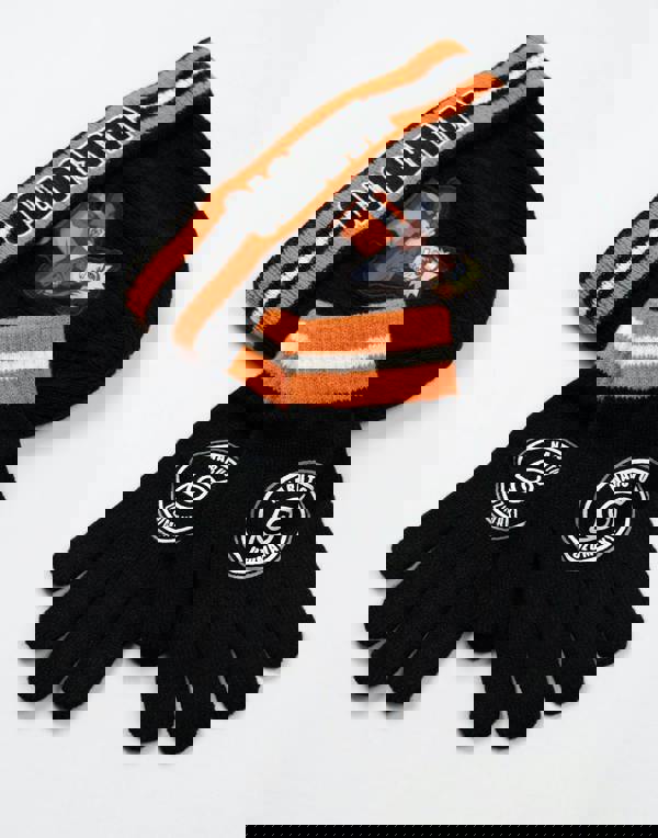 Naruto Boys Black Character Beanie and Gloves Set (One Size)