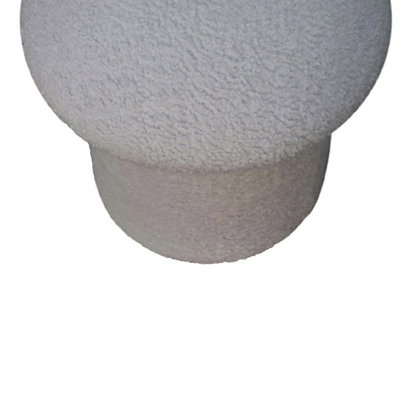 Artisan Furniture White Boucle Mushroom Footstool