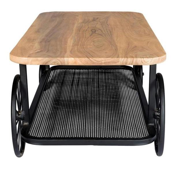 Wyld Haus Shanghai Industrial Oak and Black Modern Coffee Table
