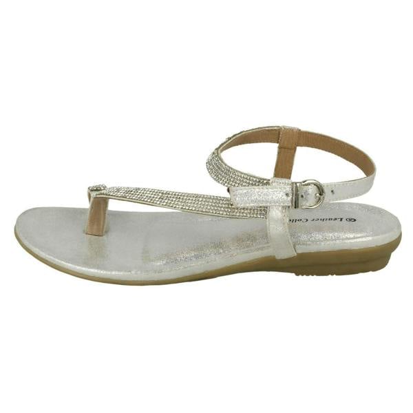 Leather Collection Ladies Leather Collection Y Strap Toe Loop Sandals