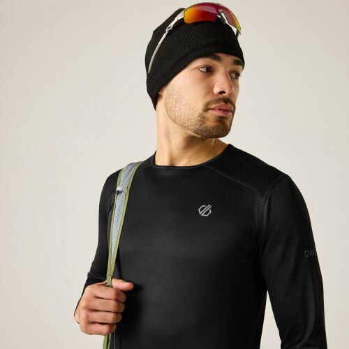 Dare 2B Mens Ventura Grid Crew Neck Fleece Top - Black