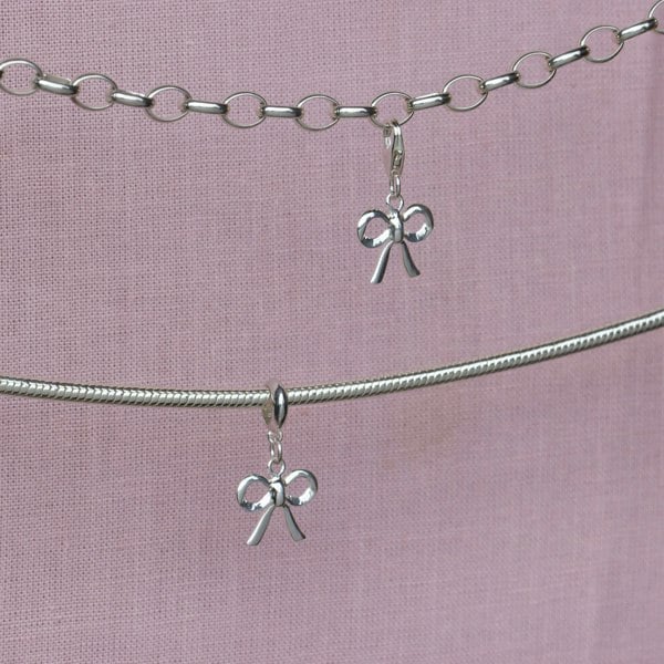 Mylee London Bow Pendant Charm - Sterling Silver