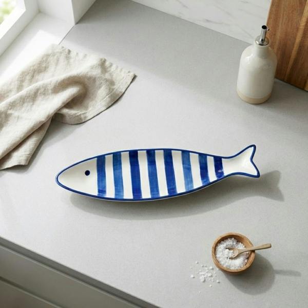 Garden Greatness Striped Sushi Fish Serving Tray