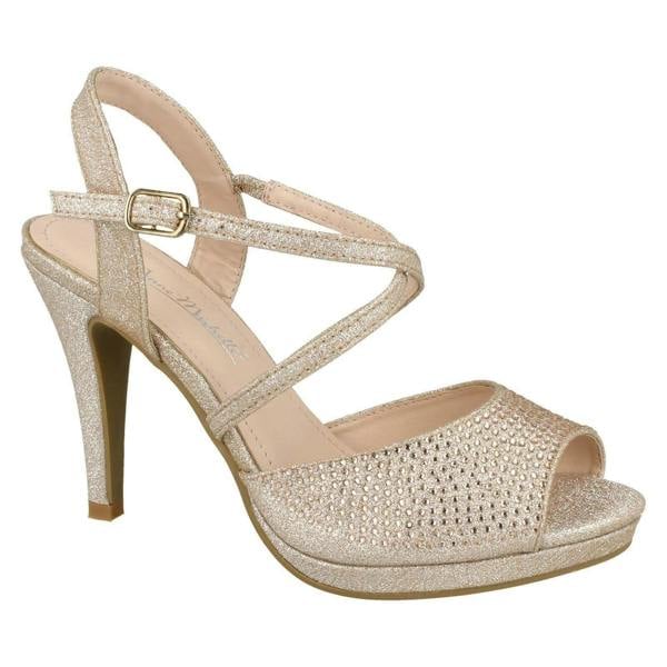 Anne Michelle Ladies Anne Michelle Diamante Buckle Strap Sandals