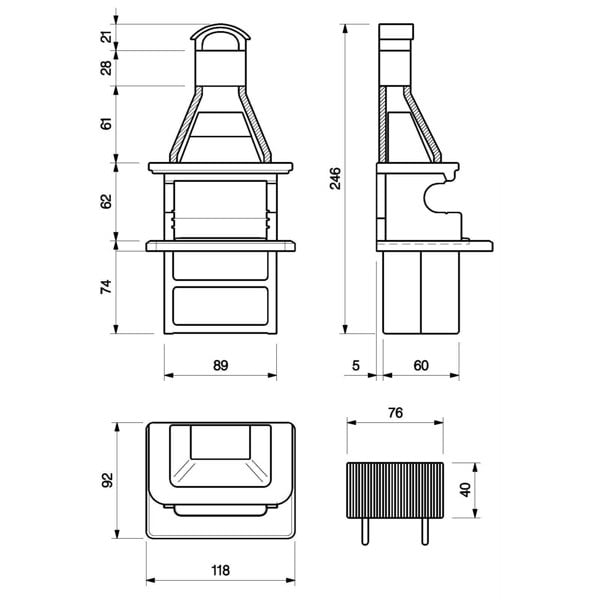 Palazzetti Portorose Wood Fired Masonry BBQ with Adhesive & Paint