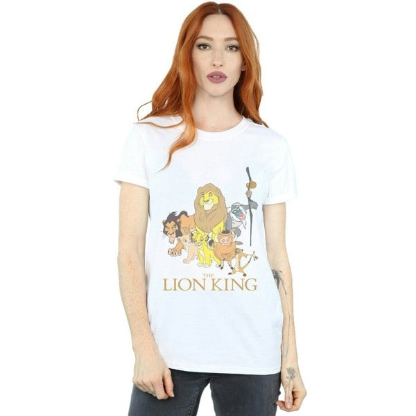 Disney Womens/Ladies The Lion King Group Cotton Boyfriend T-Shirt - White