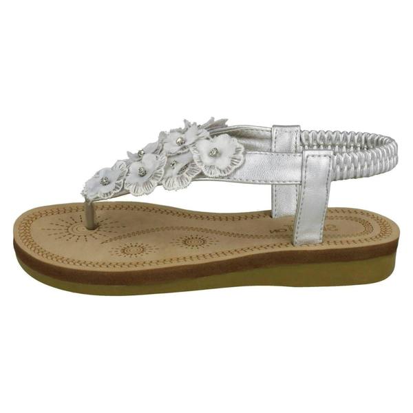 Spot On Girls Spot On Toepost Flower Trim Sandals