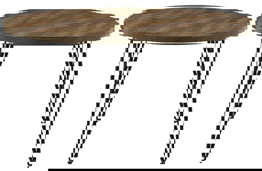 Dorel Home Owen Retro Round Coffee Table in Walnut Look