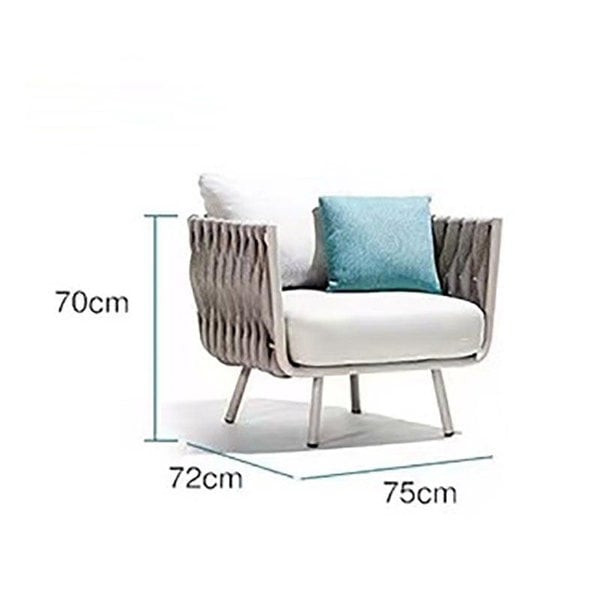 Vallee Rattan Dining Chair, Outdoor Furniture-Weilai Concept-Armchair-Light Grey-Weilai Concept