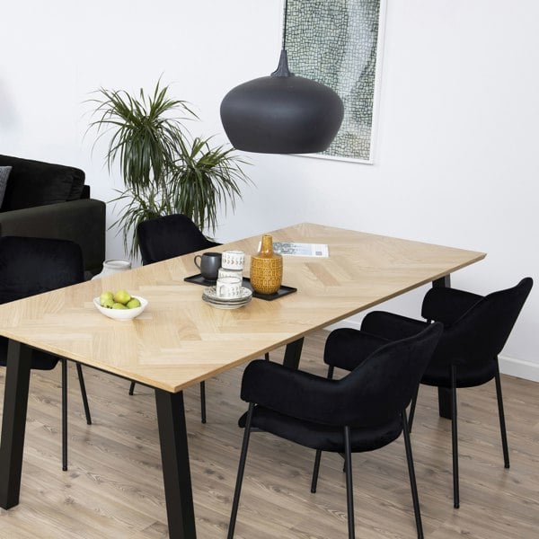 Furniture To Go Lima Dining Chair with Armrest in Black Set of 2