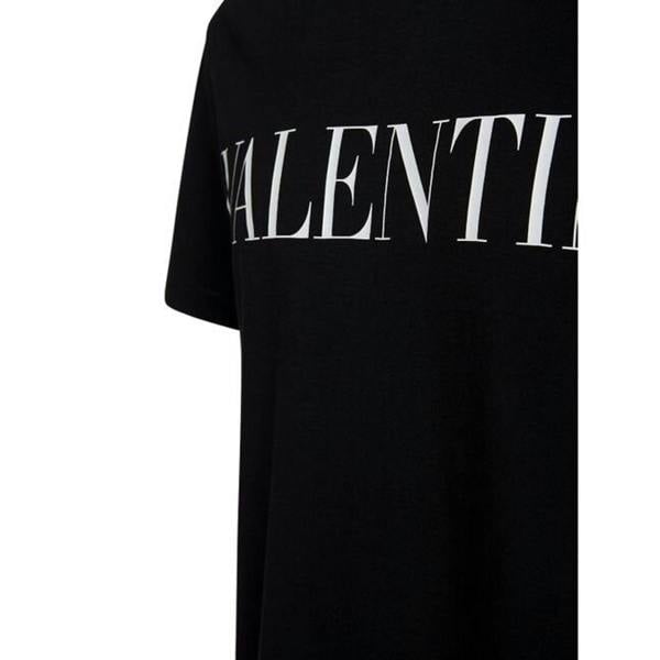 Valentino Logo Print Cotton Jersey T-Shirt   in  Black