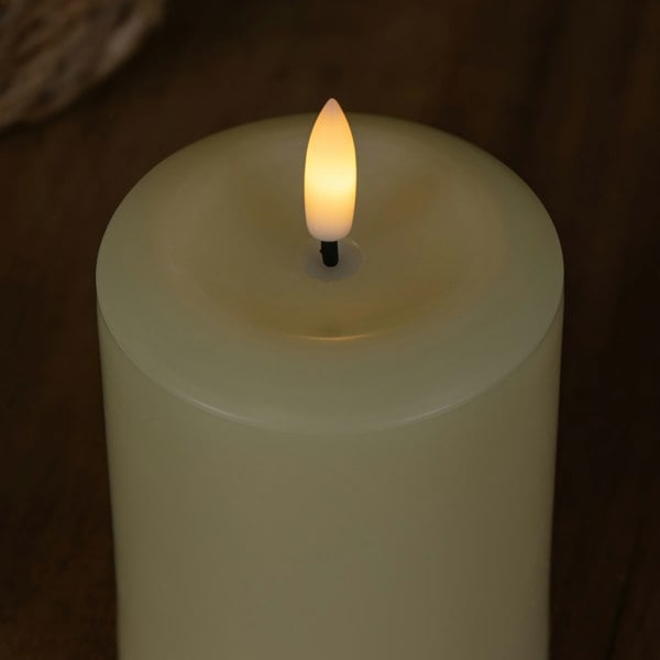Samuel Alexander 13cm Battery Operated Cream Flickering Flameless LED Pillar Candle