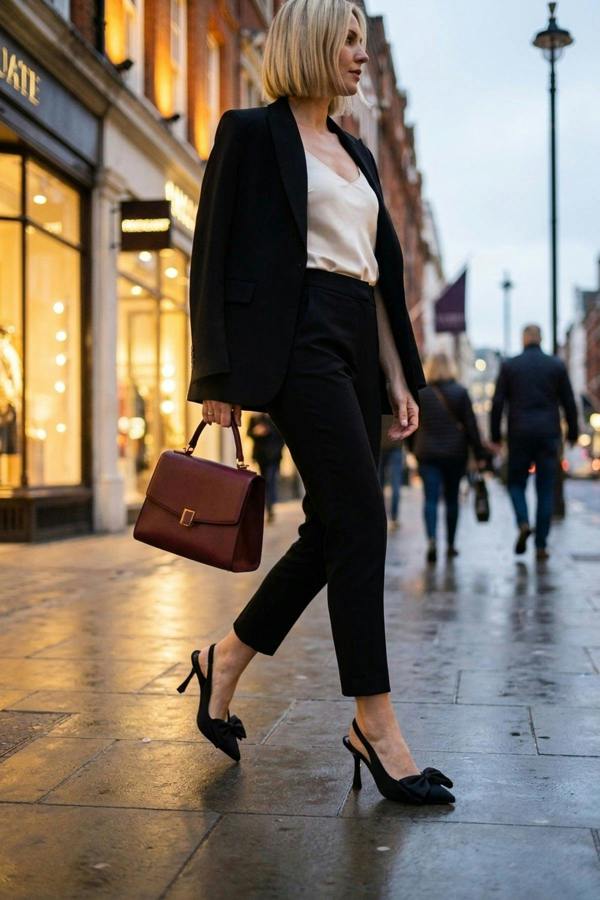 ikrush Octavia Satin Bow Pointed Toe Heels