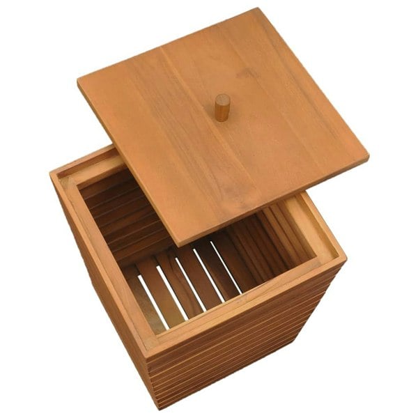 Berkfield Laundry Basket 30x30x45 cm Solid Teak Wood
