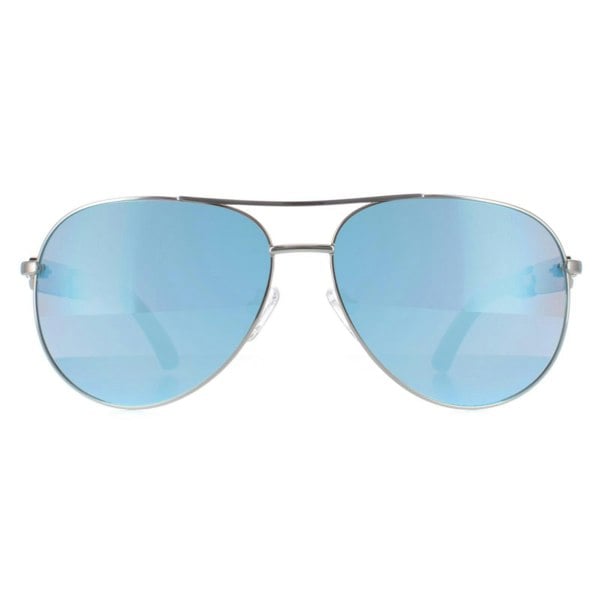 Guess Sunglasses GU7295 06X Shiny Dark Nickeltin Blue Mirror