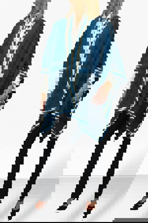 Paulo Due Soft Knitted Longline Knit Poncho Cape