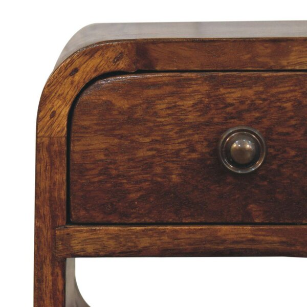 Wyld Haus Cagliari Small Chestnut Curve Lower Bedside Table