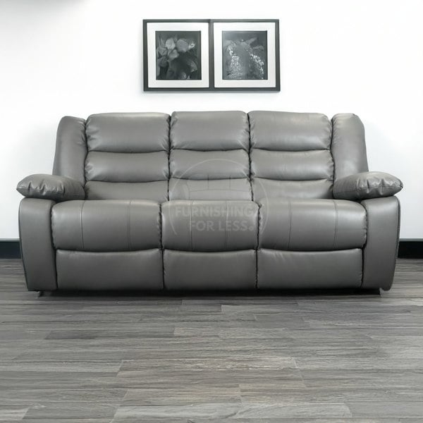 Furnishings For Less Venice Leather Reclining 3 Seater Sofa