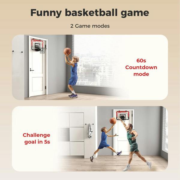 Dekko Mini Basketball Hoop Over the Door for Kids Gift Indoor Sport Backboard
