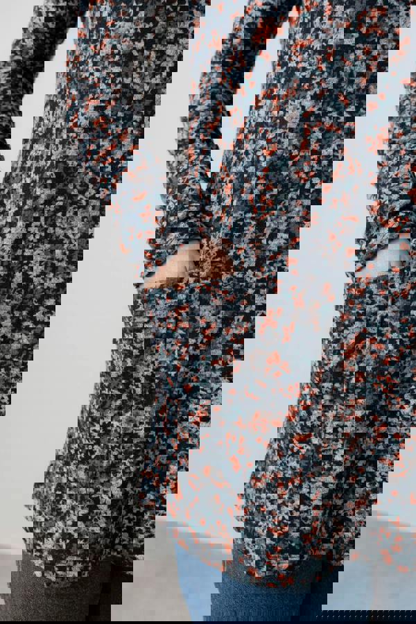 Lily & Me Maple Floral Print Brushed Knit Tunic Red