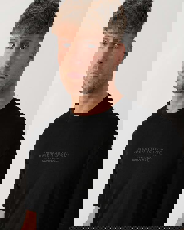 Armani Exchange Tonal City Logo T-Shirt - Black/White MC09E - Logo detail