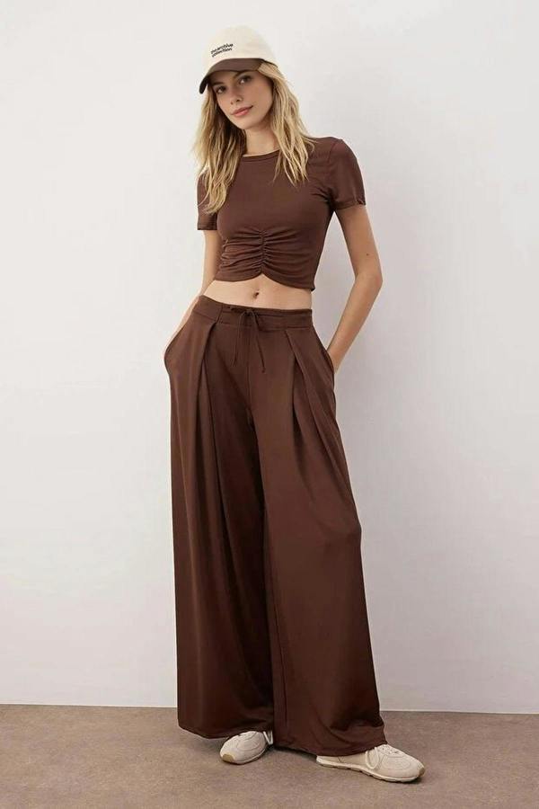 WOVCOR Pleated Scuba Fabric Sport Knit Jogger
