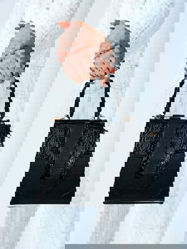 SVNX Patent Croc Top Handle Bag