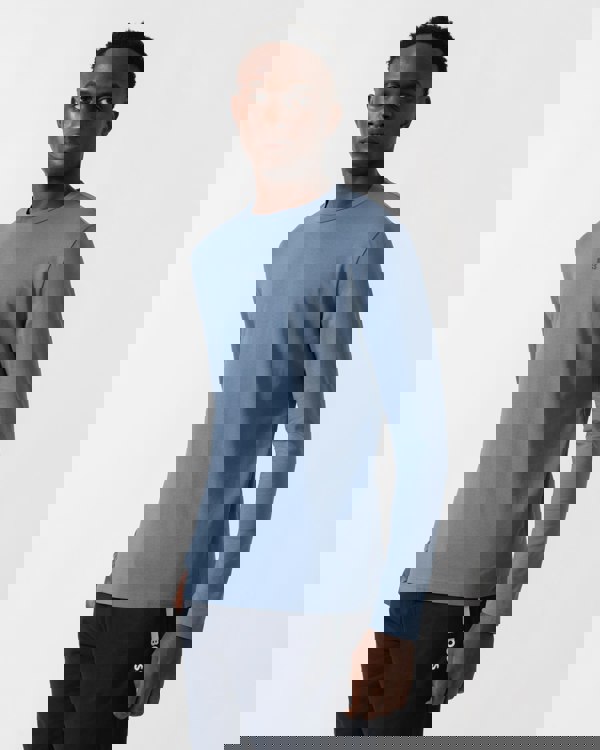 BOSS Orange Tchark Mens Long Sleeve Stretch Cotton T-Shirt - Open Blue 495