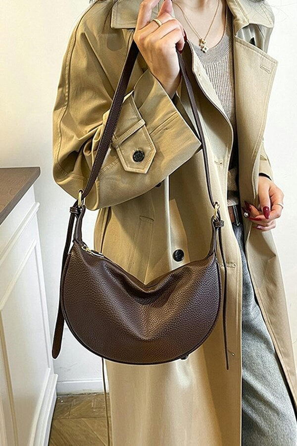 XY LONDON Crescent Shape Shoulder Bag With Crossbody Strap