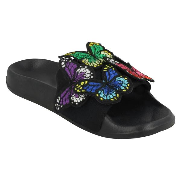 Spot On Ladies Spot On Butterfly Mules