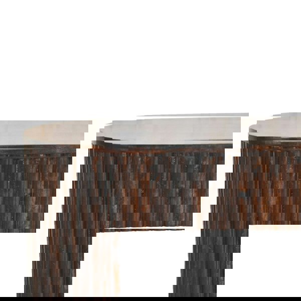 Artisan Furniture Solid Wood Velvet Mocha Fluted Bench