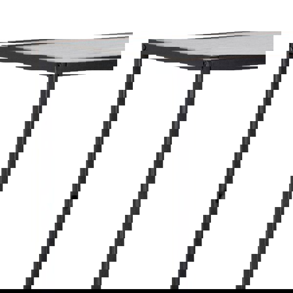 Furniture To Go Seaford Black Metal Asymmetrical Bookcase with 3 Black Shelves