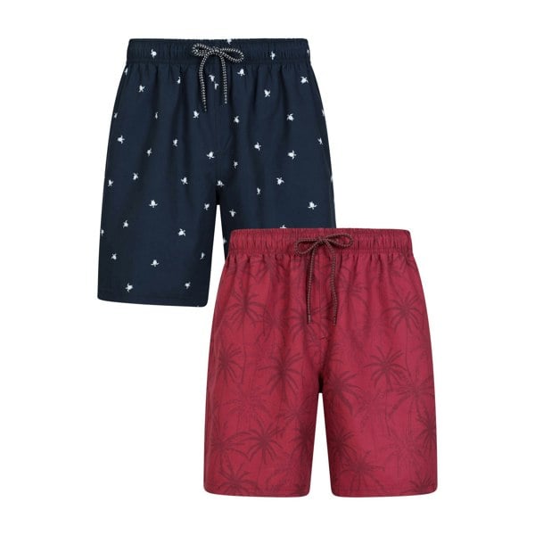 Mountain Warehouse Mens Aruba Swim Shorts (Pack of 2) - Burgundy