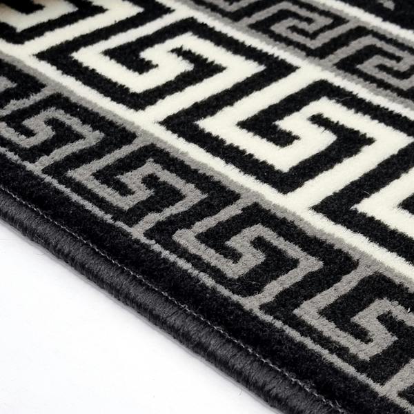 Viva Rugs Marble Rug Black Large Small XL Soft Modern Bordered Living Room Bedroom Carpet Rug
