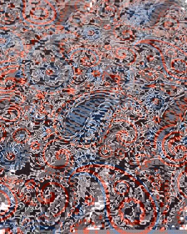 Lambretta Mens Classic Paisley Print Mod Retro Ska Casual Polo