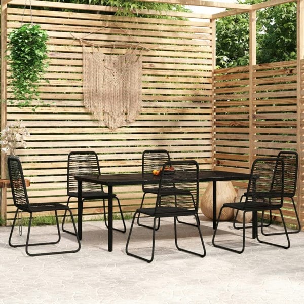 Berkfield 7 Piece Garden Dining Set Black