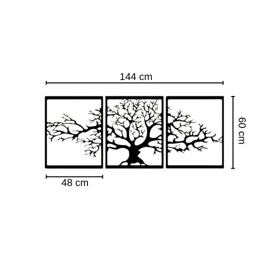 Decortie Tree of Life 3-Piece Metal Wall Art Set 60 cm