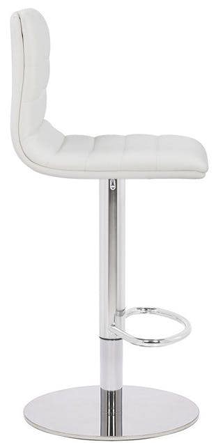 Lamboro Deluxe Aldo White Bar Stool - Height Adjustable Swivel Breakfast Barstool