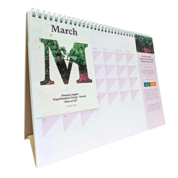 RHS, Plantable Veg & Herb Large Easel Desk Calendar 2027, Desk Calendars, Month To View, Lifestyle, Gift