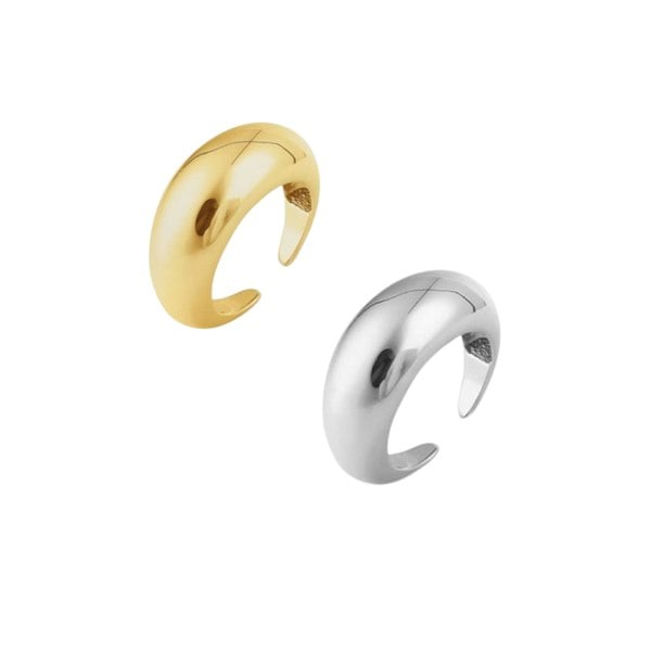 Spero London Duo Dome Mix Gold and Silver Layering Set in Sterling Silver