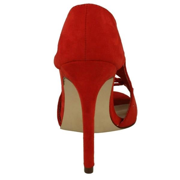 Spot On Ladies Spot On Open Toe Side Slit Heels