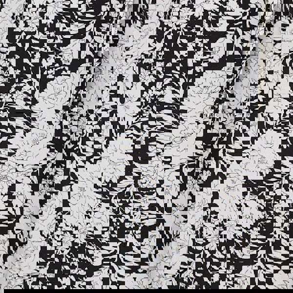 Black And White | Floral 1/2 Sleeve Midi Wrap Dress